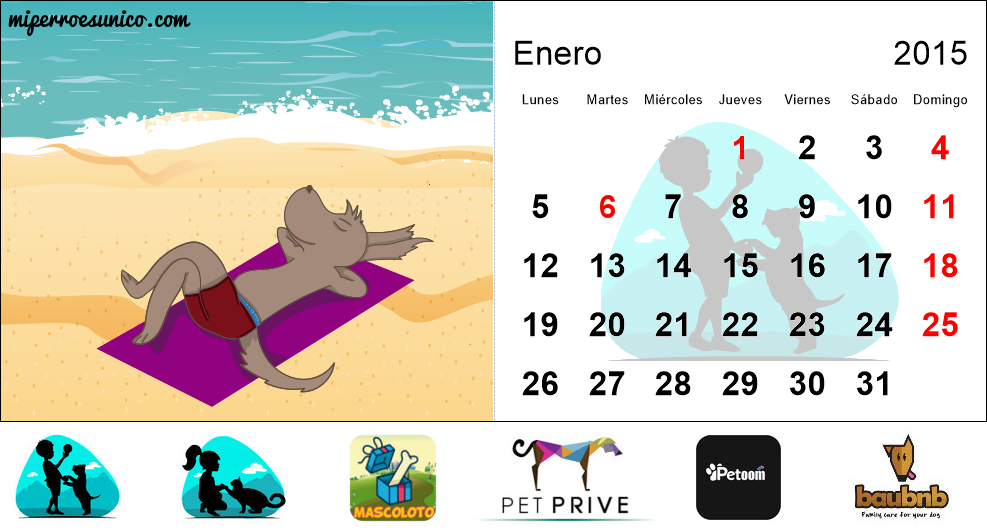 Calendario de perros 2015 - (Uruguay)